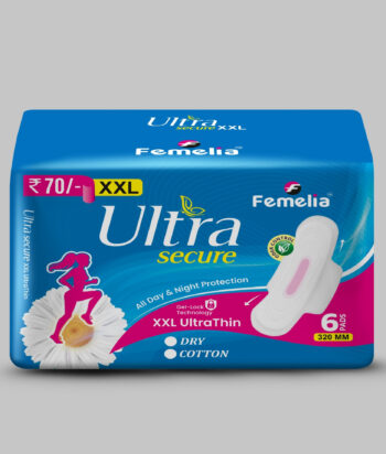 Femelia Ultra Secure Cotton Sanitary Pads XXL – 6 Pads (320mm)