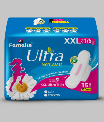 Femelia Ultra Secure Cotton Sanitary Pads XXL – 15 Pads (320mm)